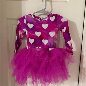 Bamboo Adorable Fuchsia Heart Kids Dress